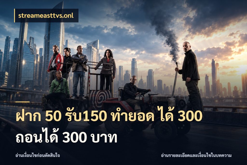 ฝาก 50 รับ150 ทำยอด ได้ 300 ถอนได้ 300 บาท ยอดฝากและยอดรับในมุมของคนชอบลุ้น กับ streameasttvs.onl