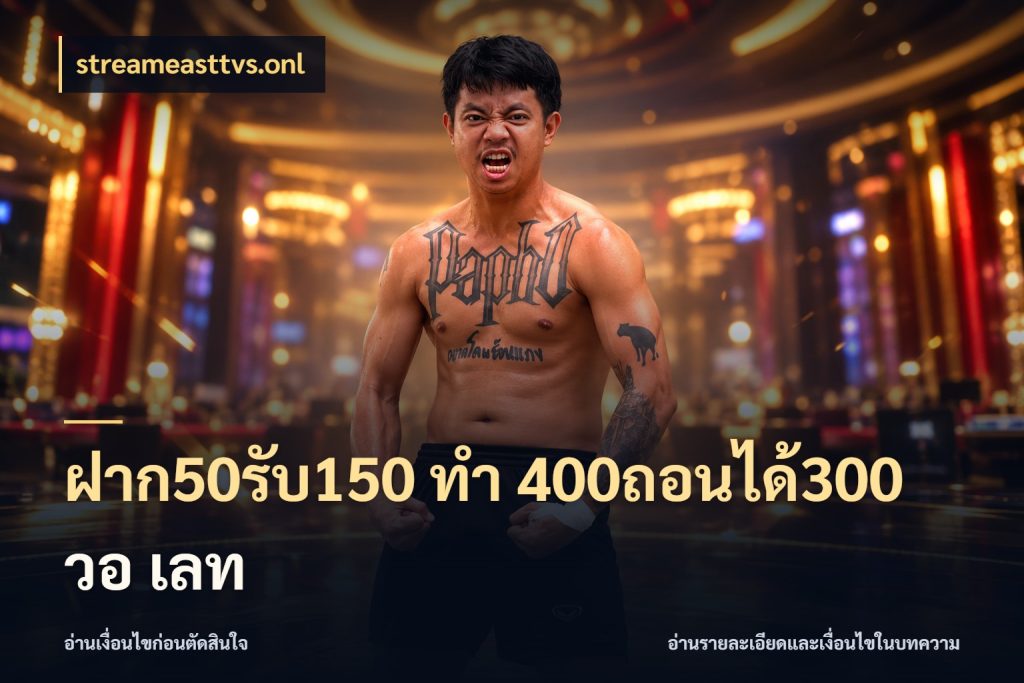 ฝาก50รับ150 ทํา 400ถอนได้300 วอ เลท จับคู่โบนัสกับสไตล์เกมที่ชอบ สไตล์ streameasttvs.onl