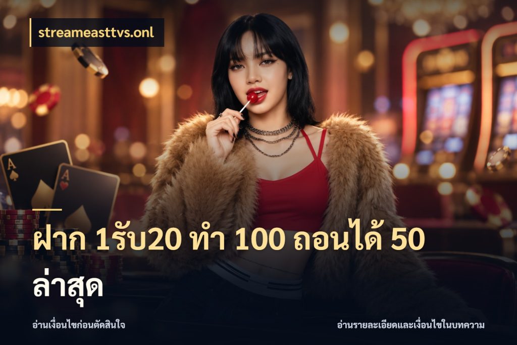 ฝาก 1รับ20 ทํา 100 ถอนได้ 50 ล่าสุด streameasttvs.onl สายโบนัสเลือกจังหวะสนุกได้อย่างไร