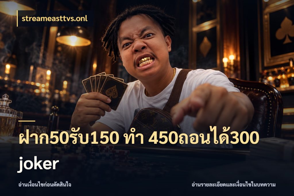 ฝาก50รับ150 ทํา 450ถอนได้300 joker เปิดมุมโปรให้เข้ากับเกมแนวโปรด สไตล์ streameasttvs.onl