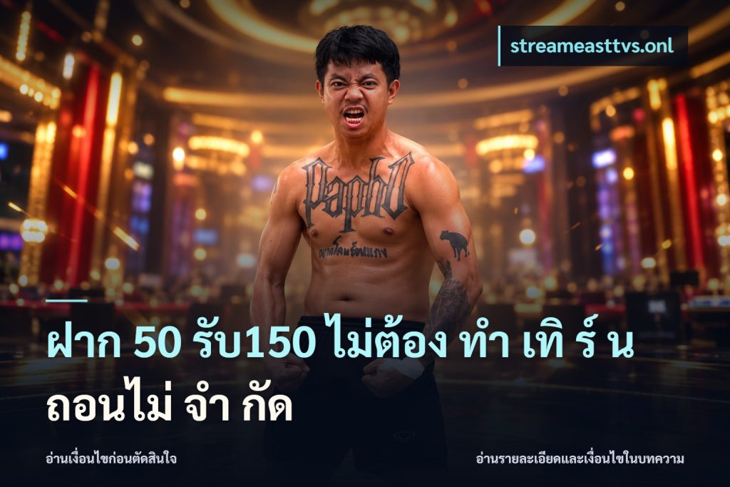 ฝาก 50 รับ150 ไม่ต้อง ทํา เทิ ร์ น ถอนไม่ จํา กัด