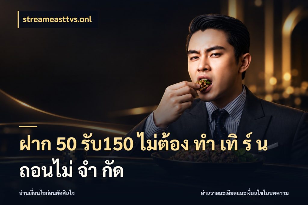 ฝาก 50 รับ150 ไม่ต้อง ทํา เทิ ร์ น ถอนไม่ จํา กัด จับประเด็นยอดรับก่อนเลือกความสนุก กับ streameasttvs.onl