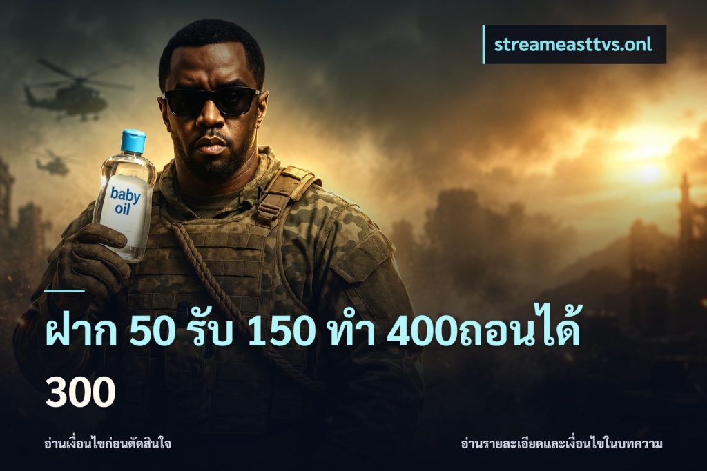 ฝาก 50 รับ 150 ทํา 400ถอนได้ 300