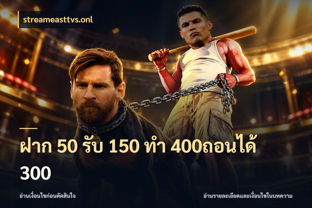 ฝาก 50 รับ 150 ทํา 400ถอนได้ 300 จุดเด่นของเครดิตที่คนชอบเกมอยากรู้ สไตล์ streameasttvs.onl