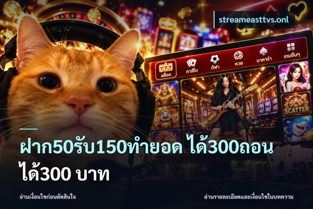 ฝาก50รับ150ทํายอด ได้300ถอนได้300 บาท