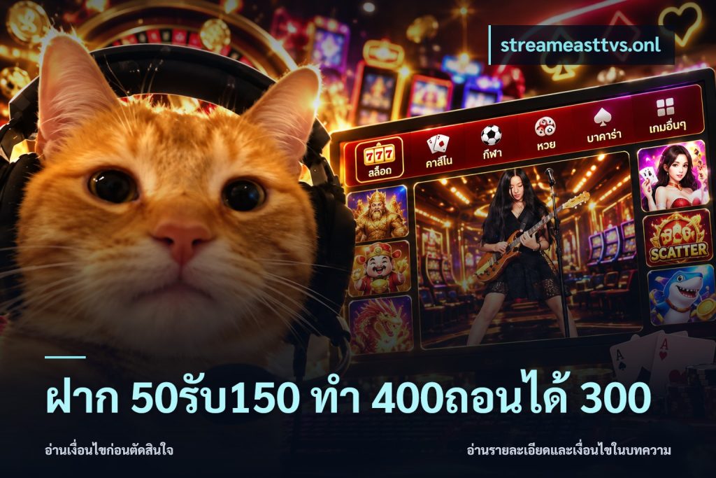 ฝาก 50รับ150 ทํา 400ถอนได้ 300