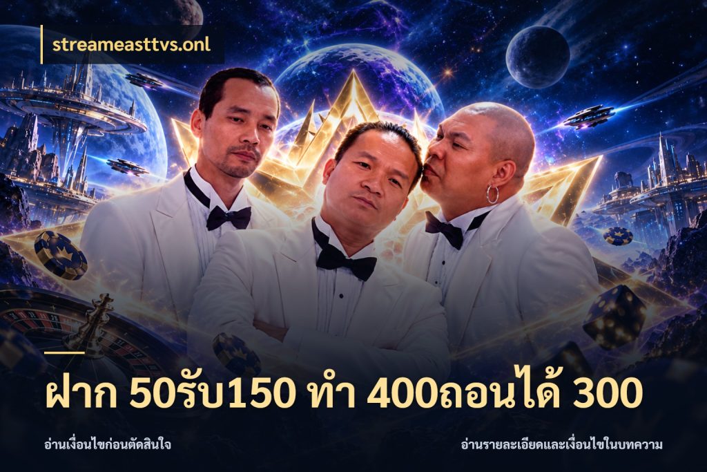 ฝาก 50รับ150 ทํา 400ถอนได้ 300 เครดิตกับรูปแบบโปรที่ตรงใจ กับ streameasttvs.onl