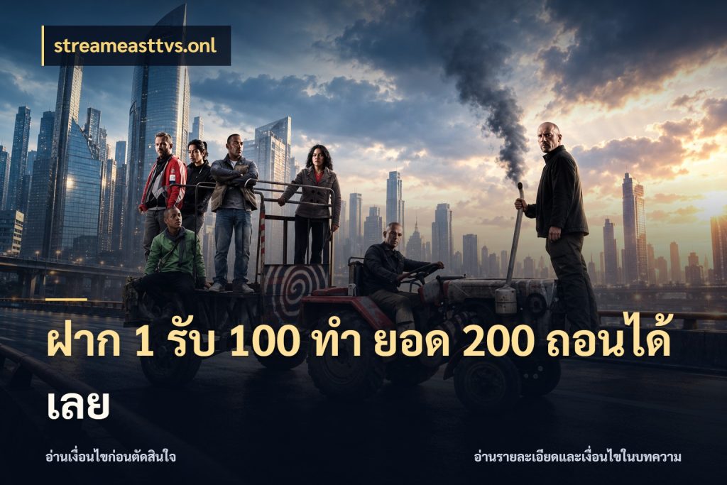 ฝาก 1 รับ 100 ทํา ยอด 200 ถอนได้เลย โปรกับเกมที่ชอบเลือกให้ตรงสไตล์ ในมุม streameasttvs.onl