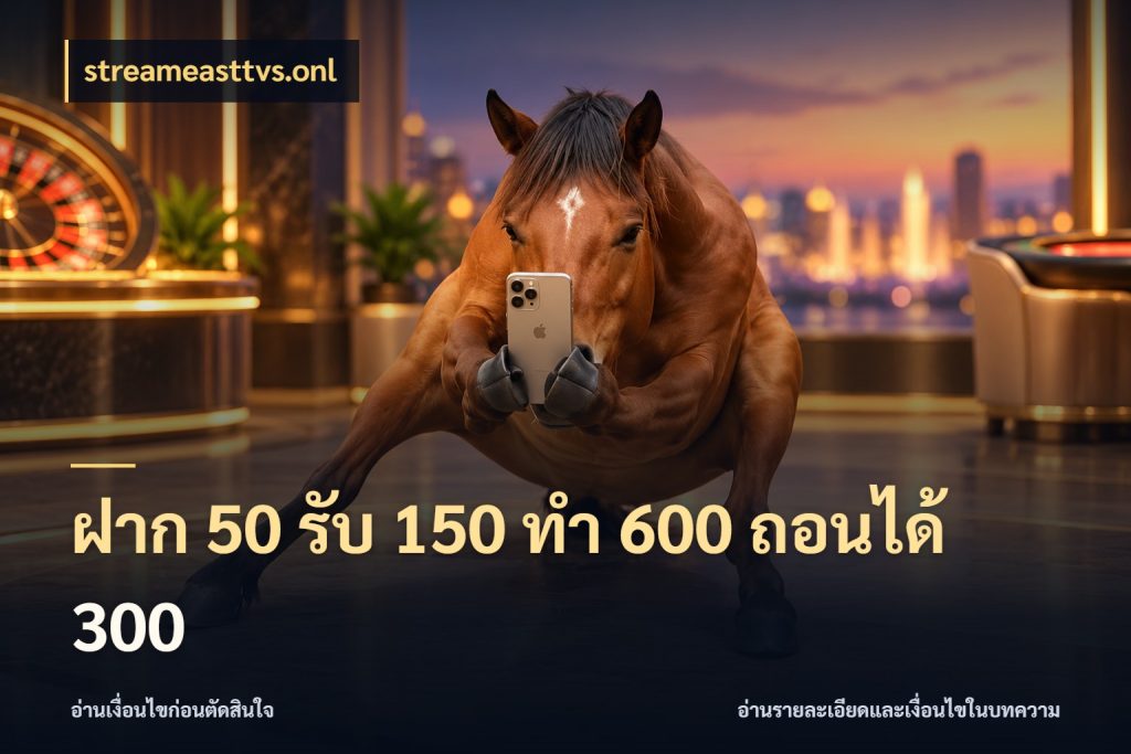 ฝาก 50 รับ 150 ทํา 600 ถอนได้ 300 จับประเด็นยอดรับก่อนเลือกความสนุก ในมุม streameasttvs.onl