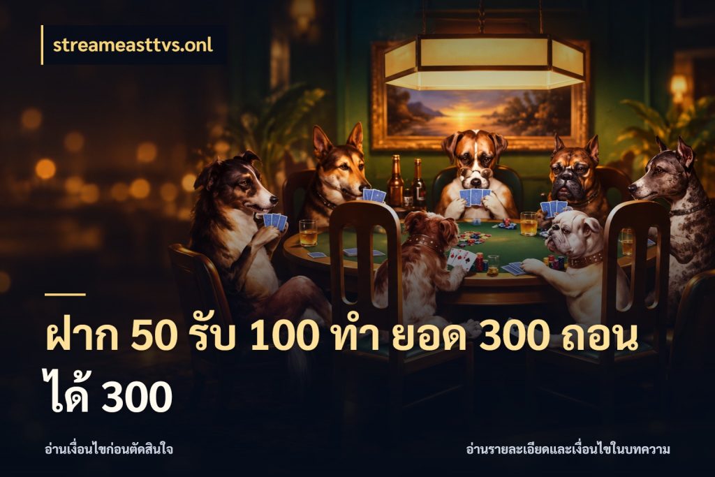 ฝาก 50 รับ 100 ทํา ยอด 300 ถอนได้ 300 โปรกับเกมที่ชอบเลือกให้ตรงสไตล์ สไตล์ streameasttvs.onl
