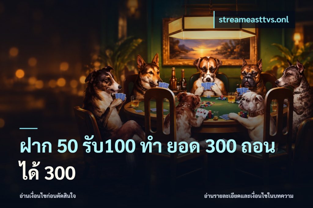 ฝาก 50 รับ100 ทํา ยอด 300 ถอนได้ 300