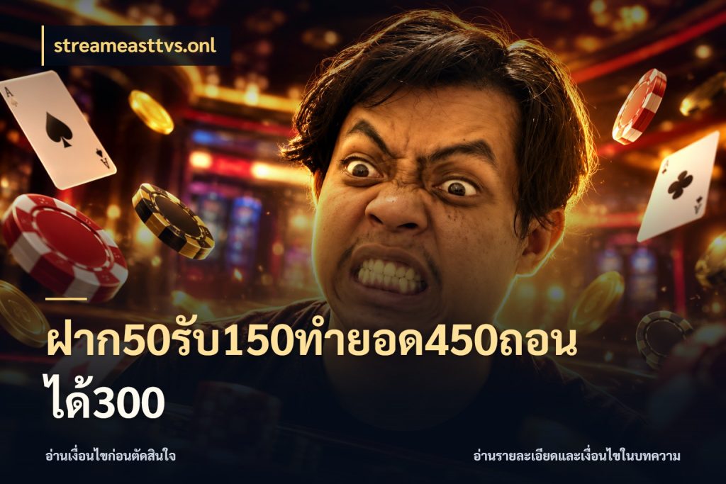 ฝาก50รับ150ทำยอด450ถอนได้300 streameasttvs.onl สีสันของโปรฝากและยอดรับ