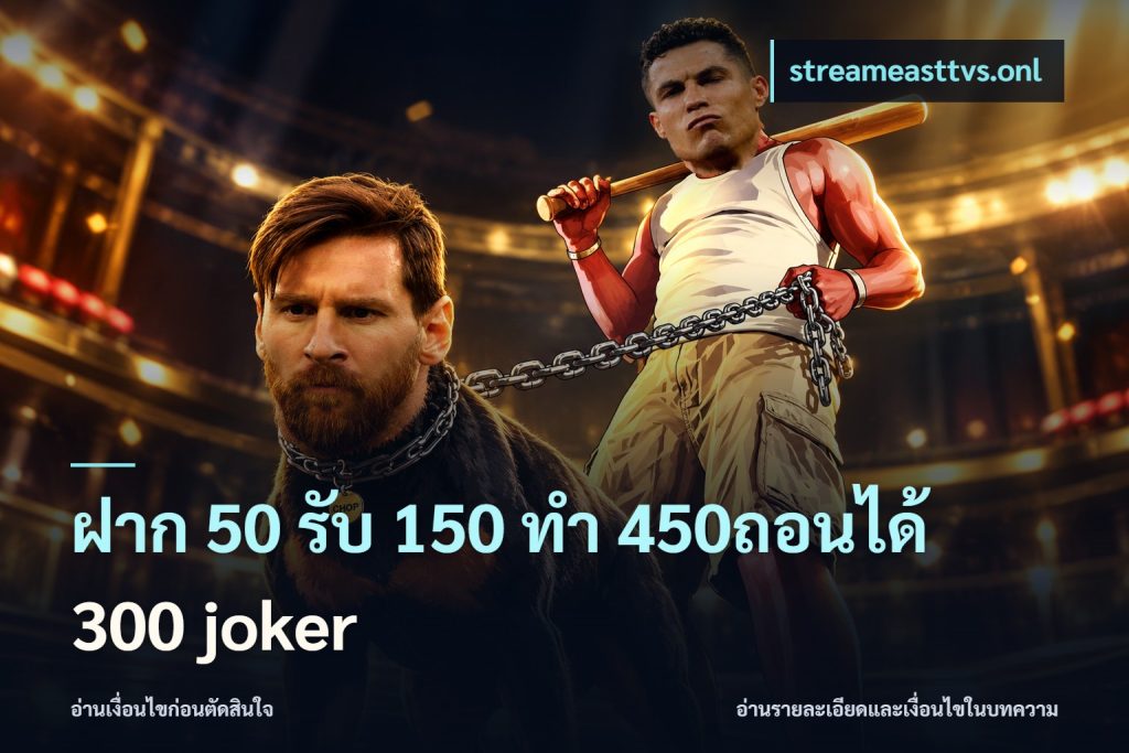 ฝาก 50 รับ 150 ทํา 450ถอนได้ 300 joker