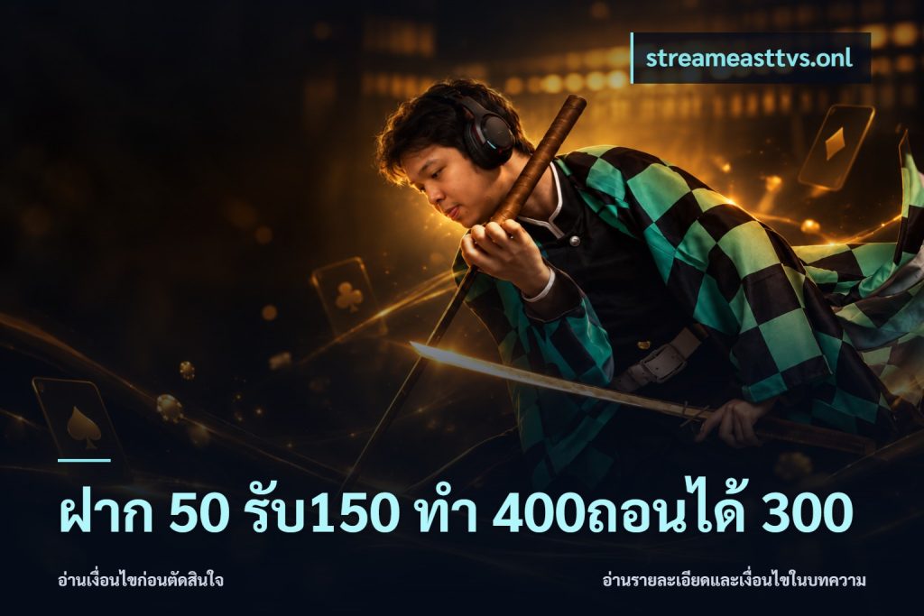 ฝาก 50 รับ150 ทํา 400ถอนได้ 300